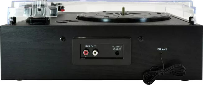 Проигрыватель грампластинок Ritmix LP-200B с FM-антенной на задней панели Проигрыватель грампластинок Ritmix LP-200B с FM-антенной на задней панели