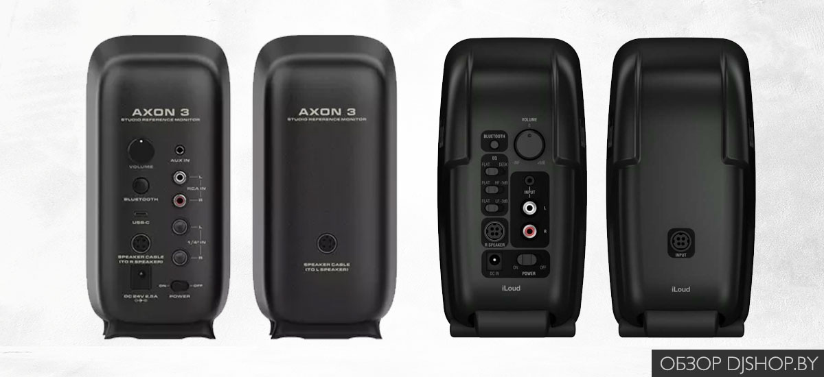 NUX AXON 3 и iLoud Micro Monitor задние панели и подключения