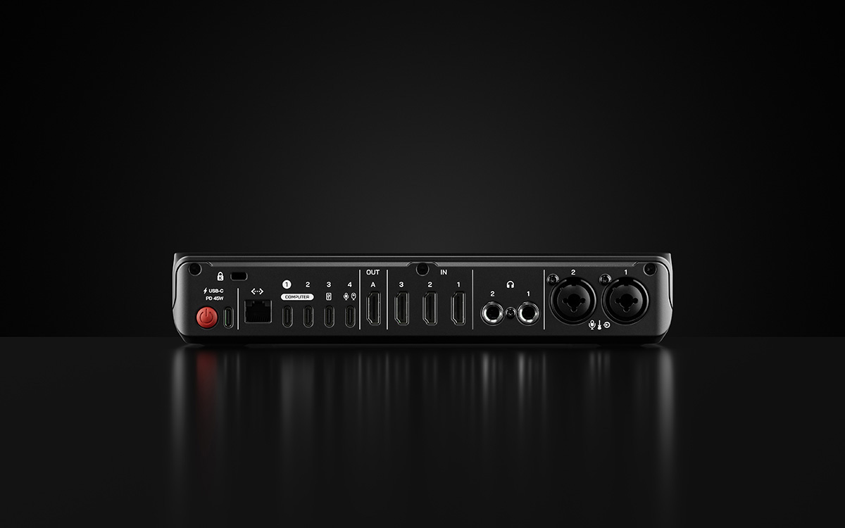 Задняя панель RODECaster Video Core с HDMI, USB-C, Ethernet и аудиоразъемами