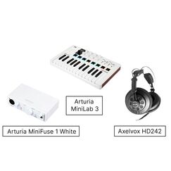Arturia MiniFuse 1 White + Arturia MiniLab 3 + Axelvox HD242