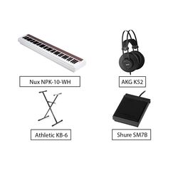 Nux NPK-10-WH + Athletic KB-6 + AKG K52 + Musedo TB-004 Комплект пианистаNux NPK-10-WH + Athletic KB-6 + AKG K52 + Musedo TB-004 Комплект пианиста