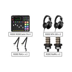 RODE Caster Pro II + RODE PodMic (2) + RODE PSA1+ (2) + RODE NTH-100 (2)