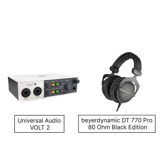 beyerdynamic DT 770 Pro 80 Ohm Black Edition + Universal Audio VOLT 2