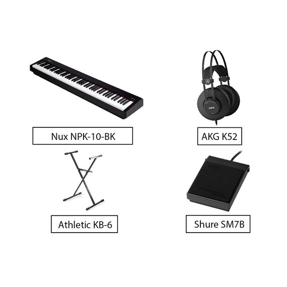 Nux NPK-10-BK + Athletic KB-6 + AKG K52 + Musedo TB-004 Комплект пианиста